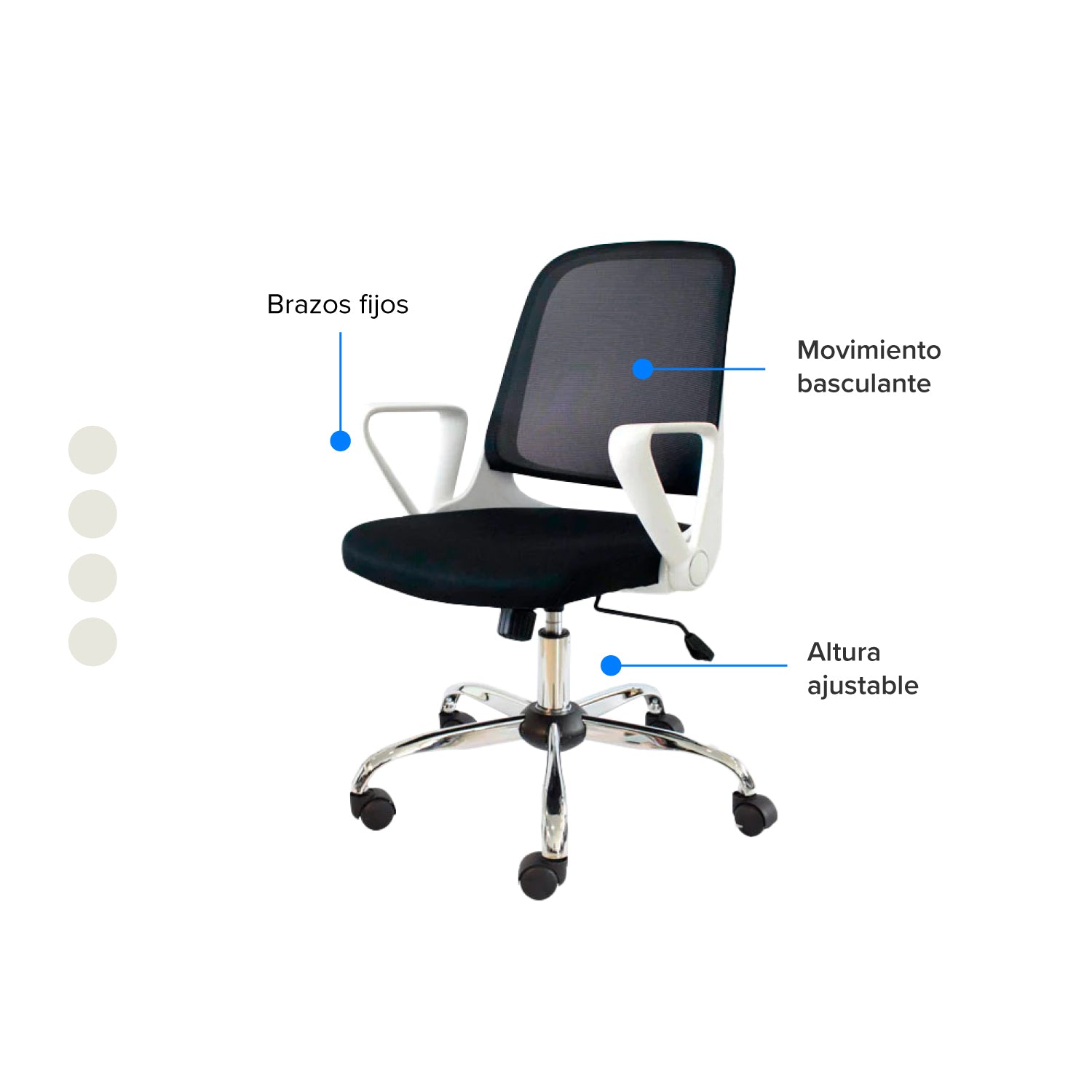 Silla de Oficina Operativa Syam Gris
