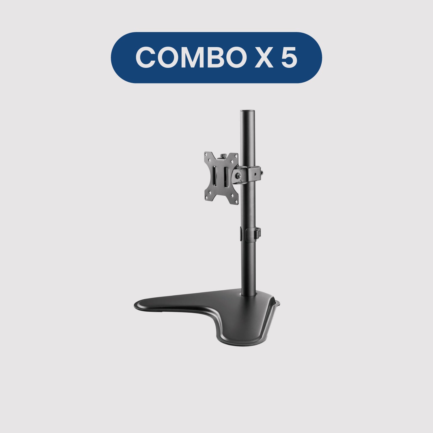 Combo 5 Soportes Brazo Monitor Pedestal Sencillo hasta 27 – Ergonomus CO