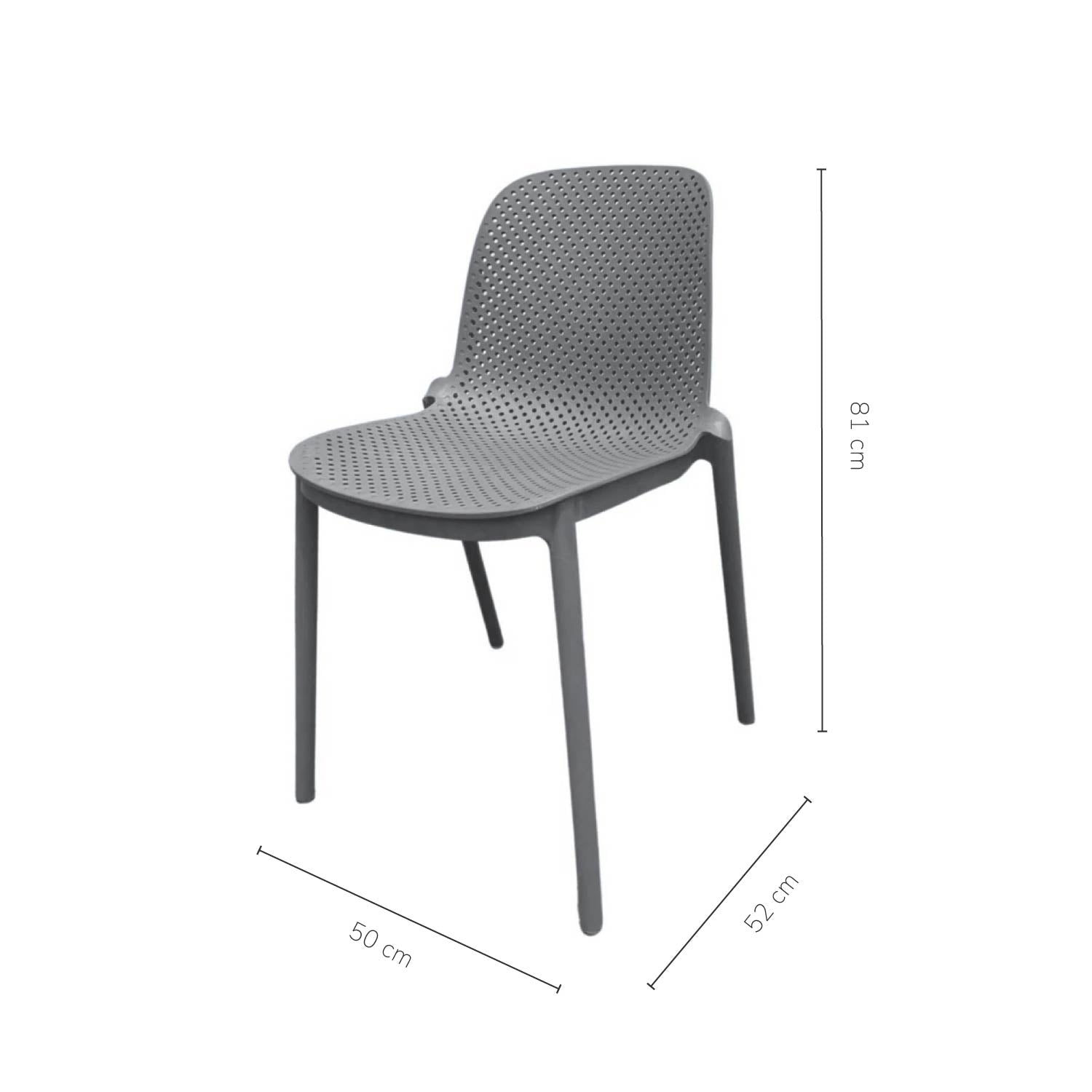 Silla Plástica Vera Gris Oscuro