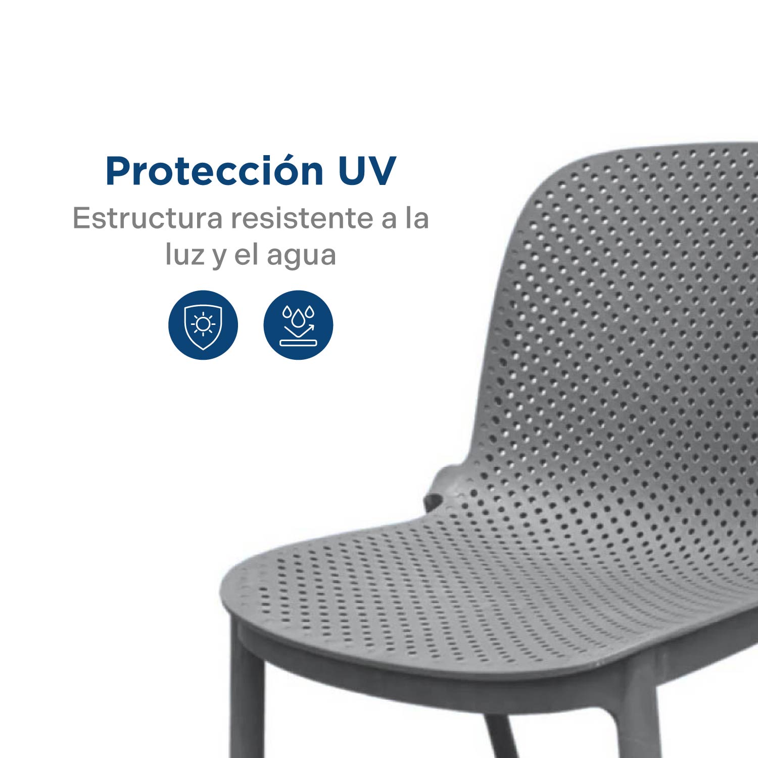 Silla Plástica Vera Gris Oscuro