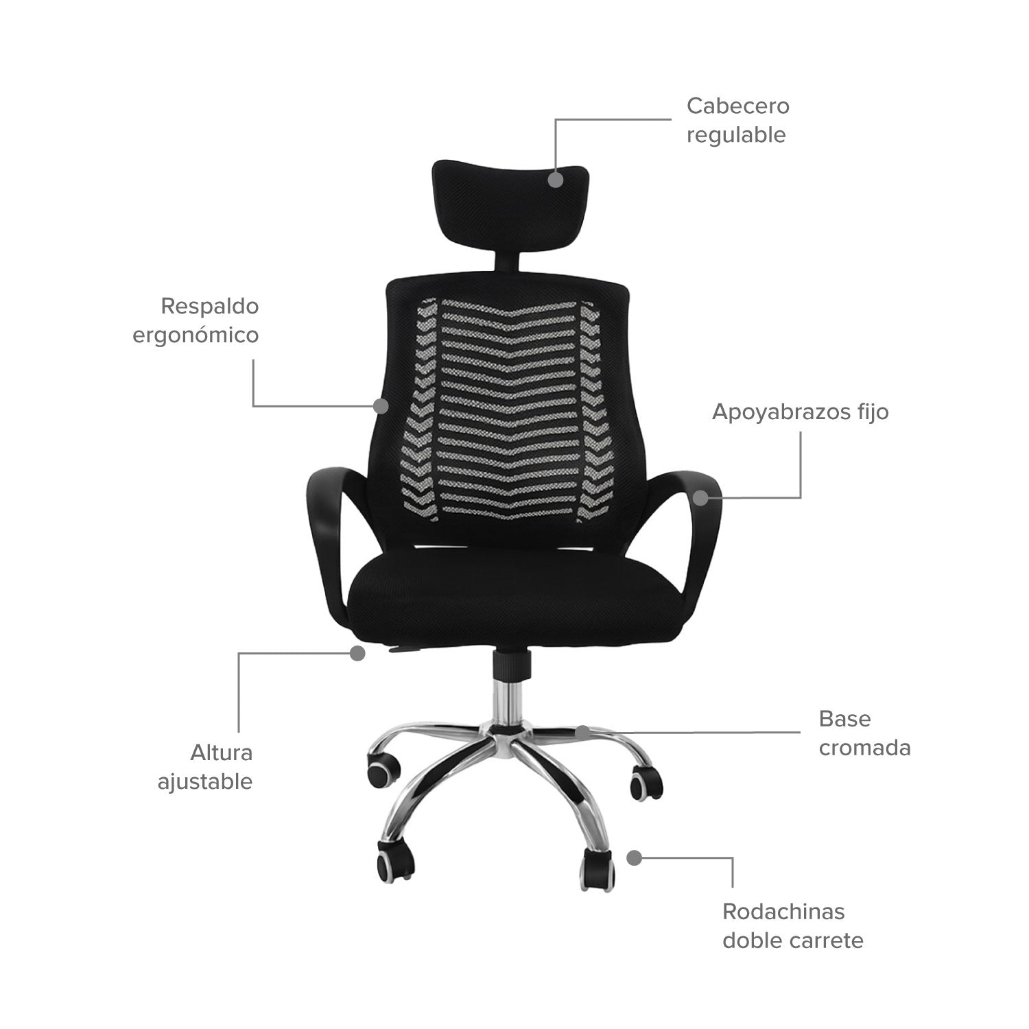 Silla de Oficina Presidente SILL-Q2N Negra