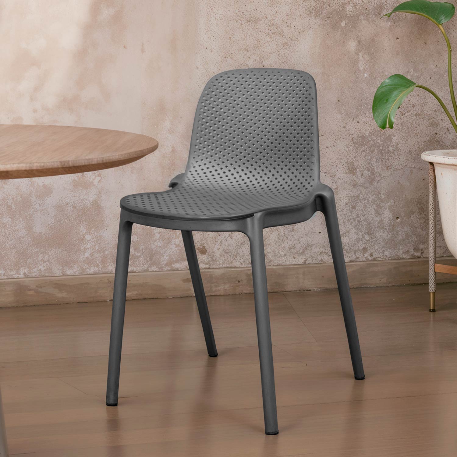 Silla Plástica Vera Gris Oscuro