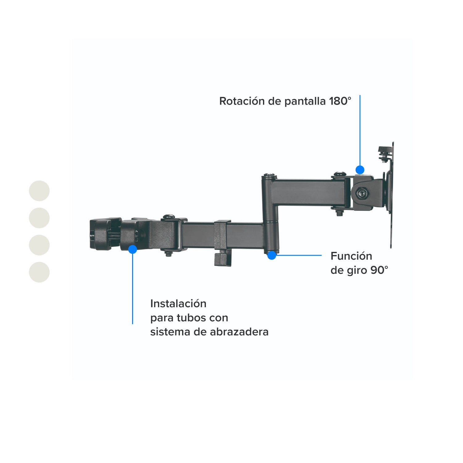 Soporte Brazo Monitor para Montaje en Tubo
