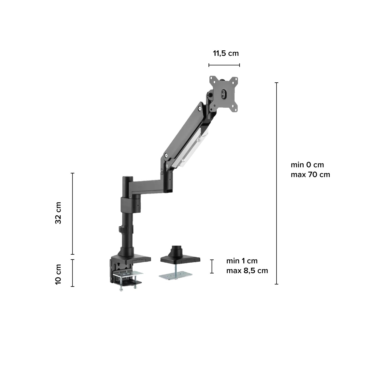 Soporte Brazo Monitor Flexigas Trabajo Pesado hasta 35"