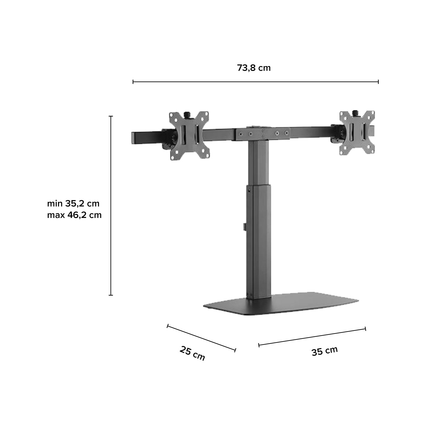 Soporte Brazo Pedestal Flexigas Doble Hasta 27"