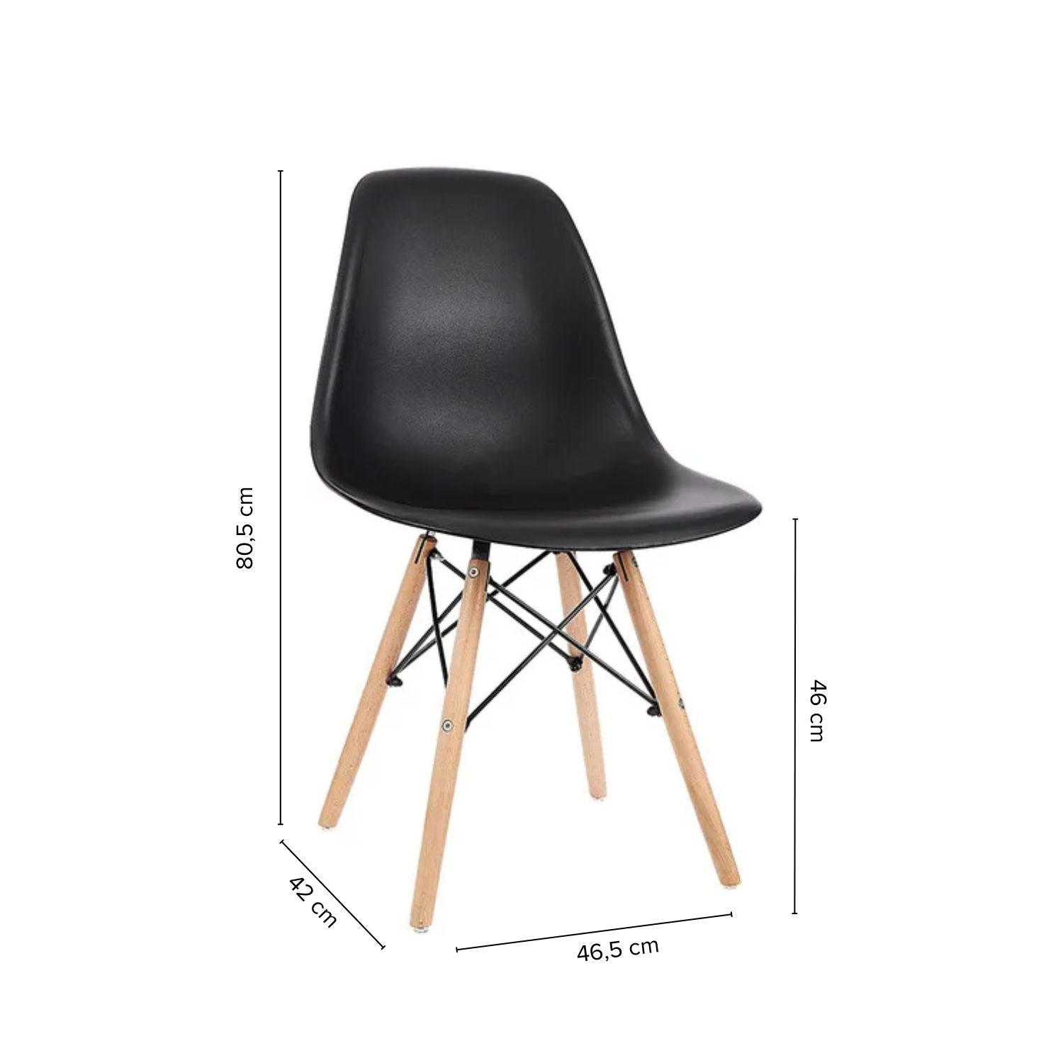 Set 4 Silla de Comedor Eames Negro