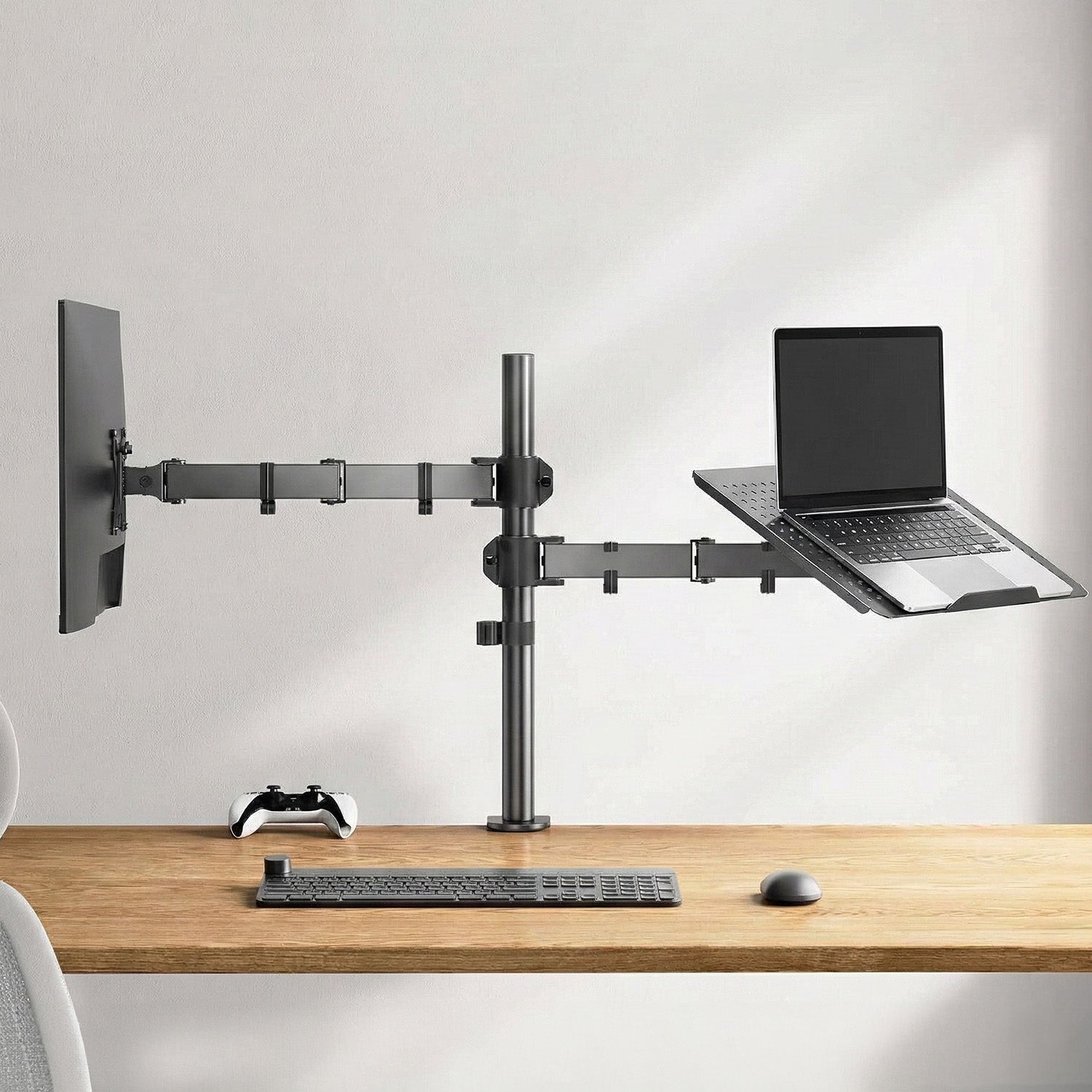 Soporte Brazo Doble para Portátil y Monitor en Acero