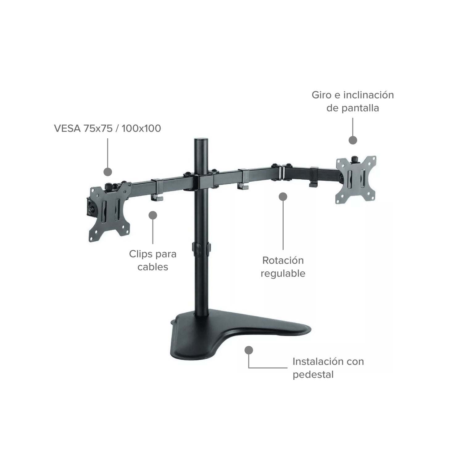 Soporte Brazo Monitor Pedestal Doble hasta 32"