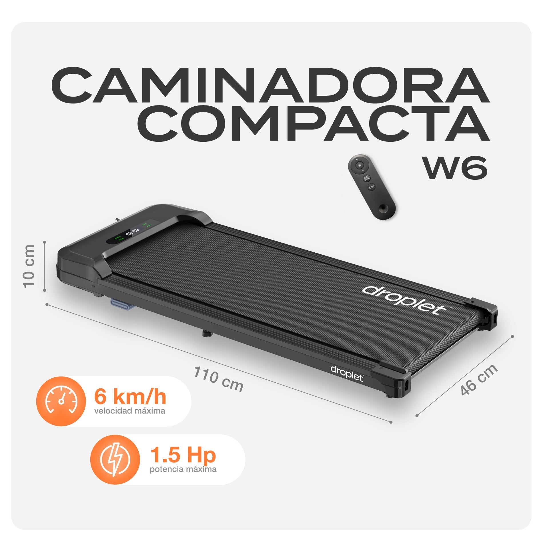 Combo Escritorio Eléctrico Blanco + Caminadora W6
