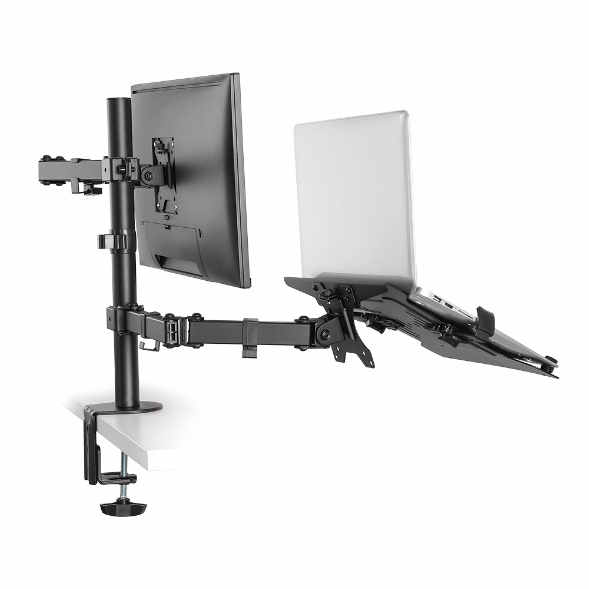Combo 5 Soportes Brazo Doble para Portátil y Monitor en Acero