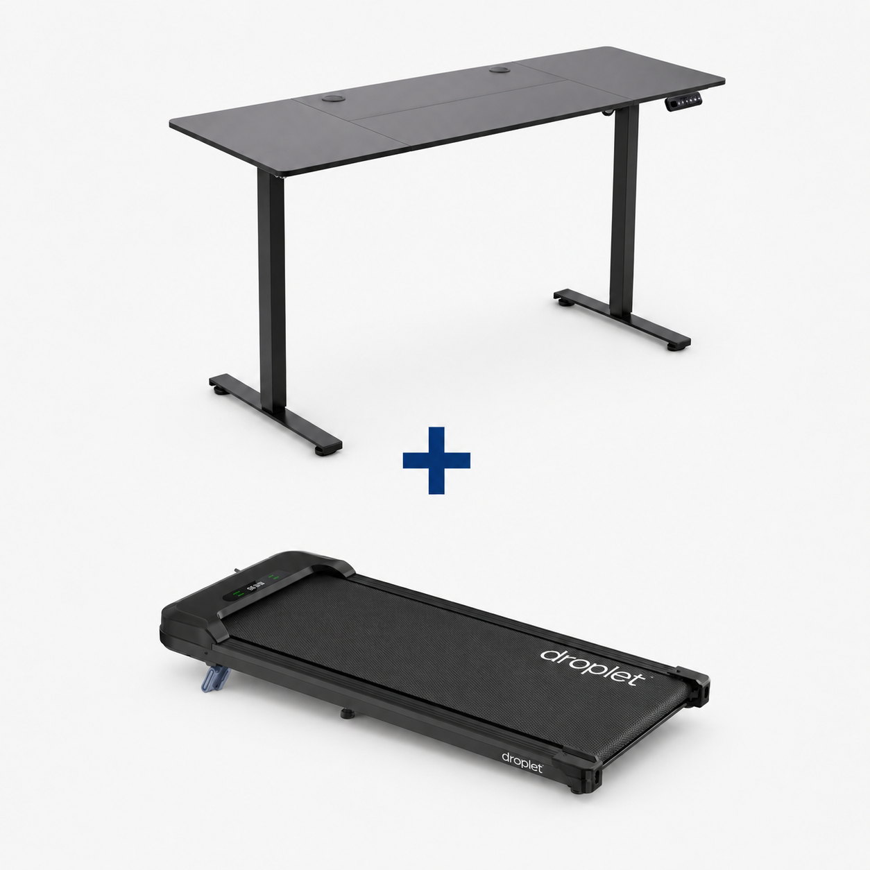 Combo Escritorio Eléctrico Ajustable Negro + Caminadora Compacta W6