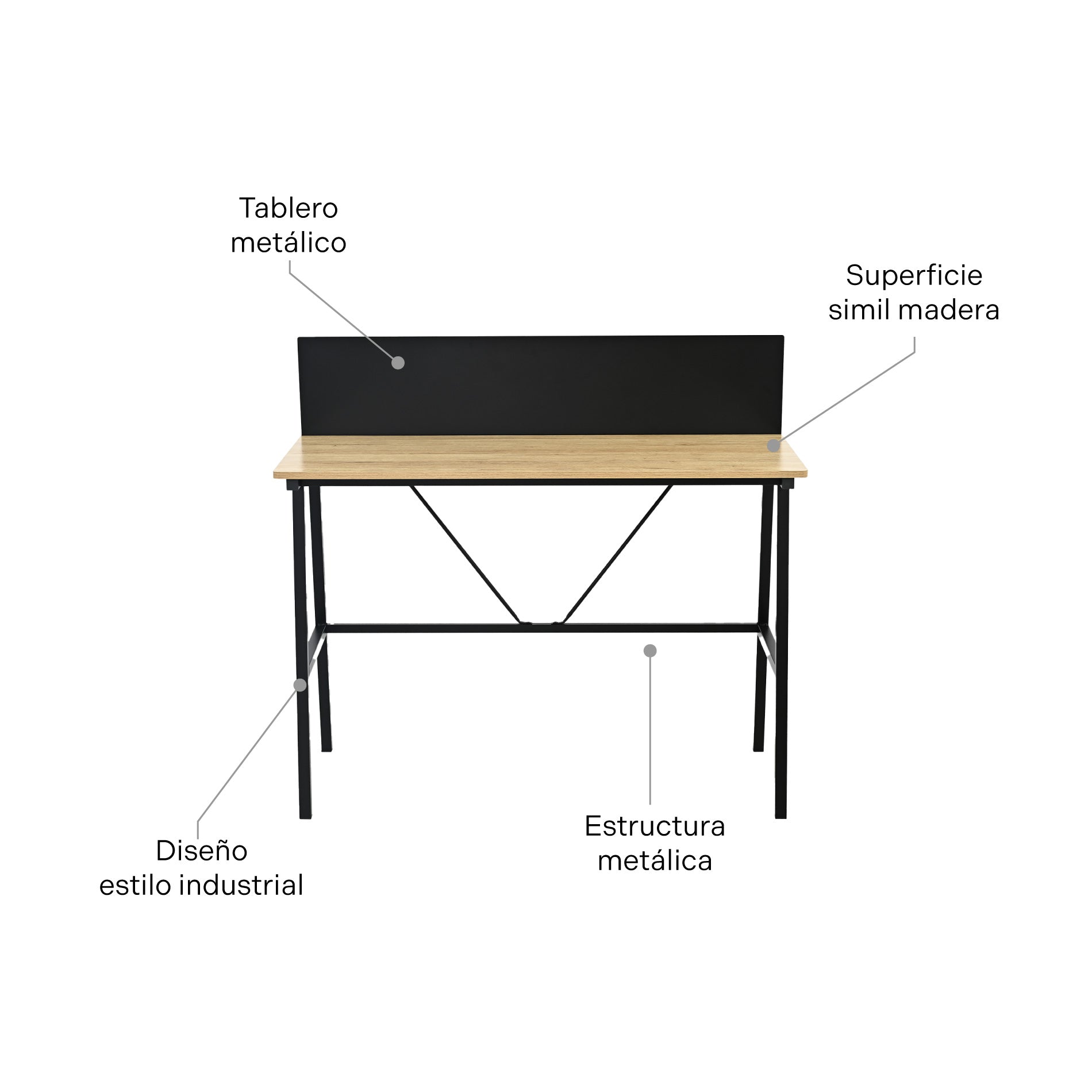 Escritorio Desk-25 con Board Metálico