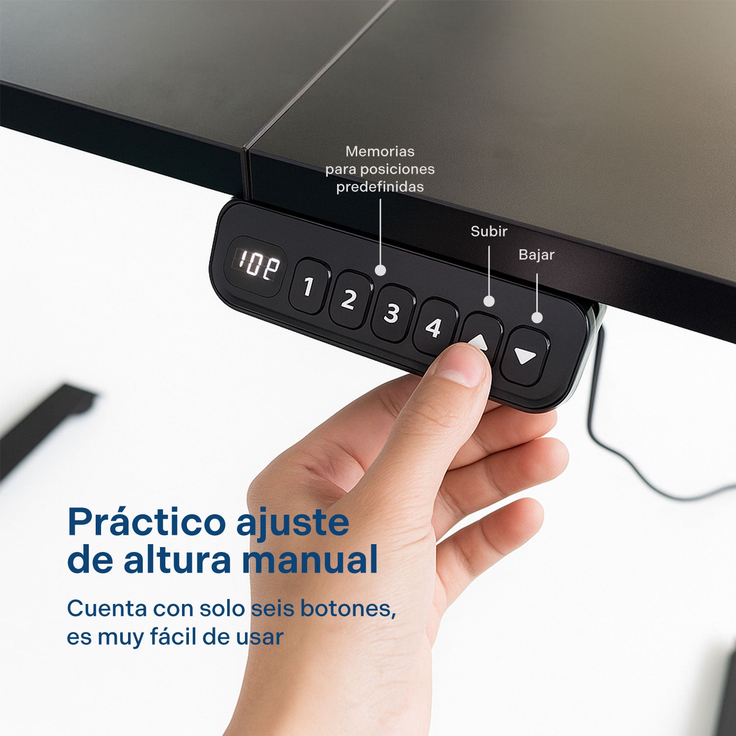 Escritorio Eléctrico Ajustable Con Rodachinas Negro