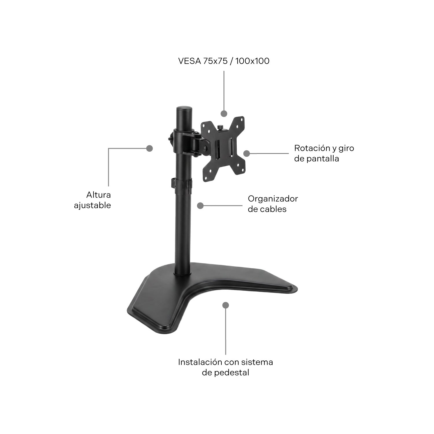 Soporte Brazo Monitor Pedestal Sencillo hasta 32"