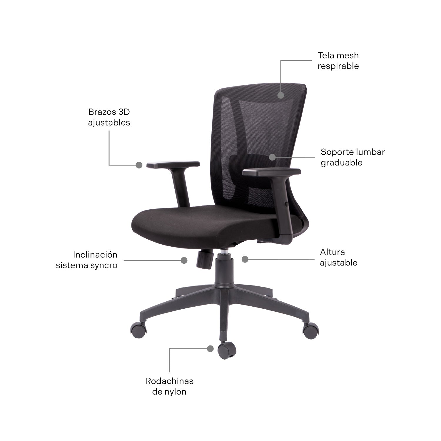 Silla Gerente Ponce Negra