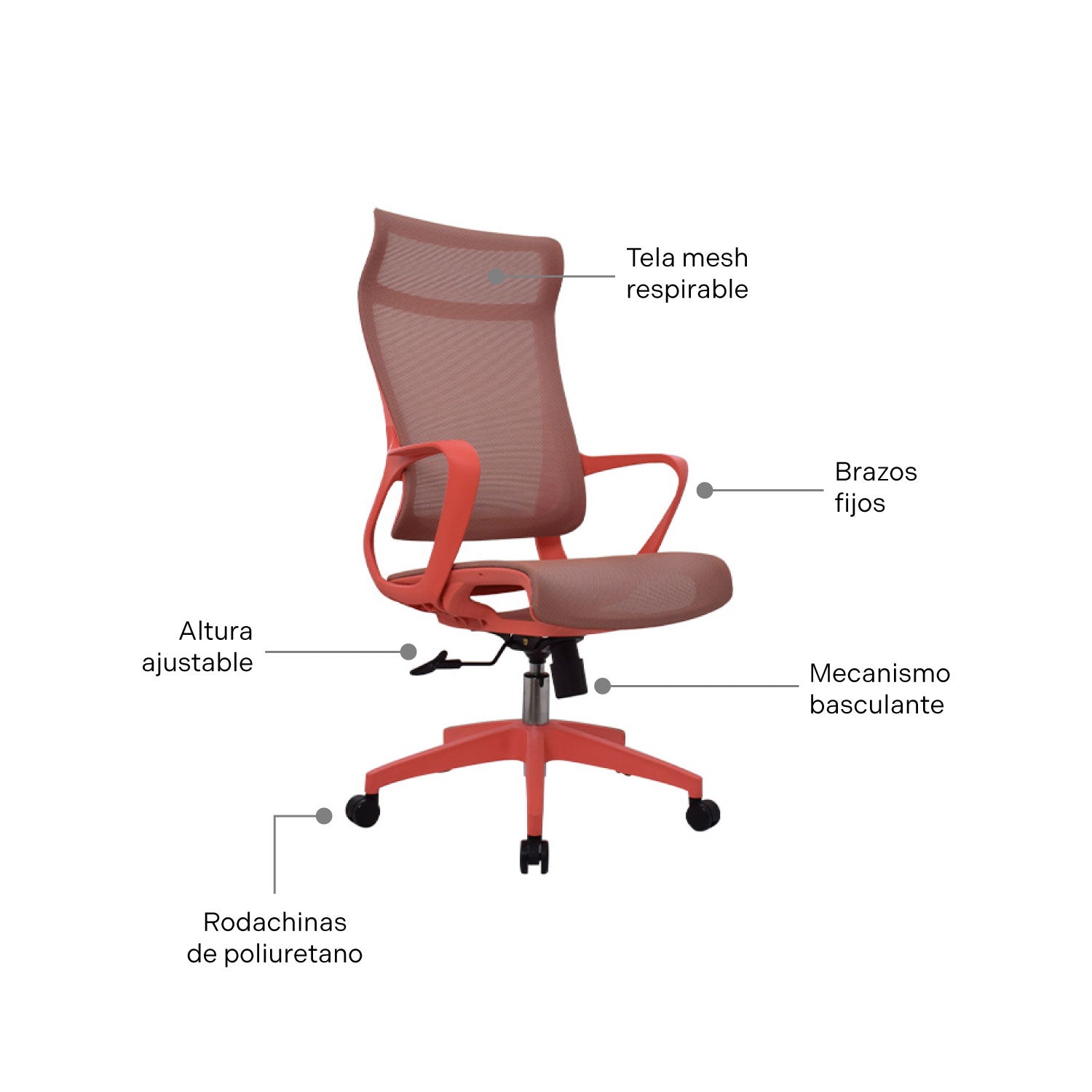 Silla de Oficina Presidente Naro Naranja