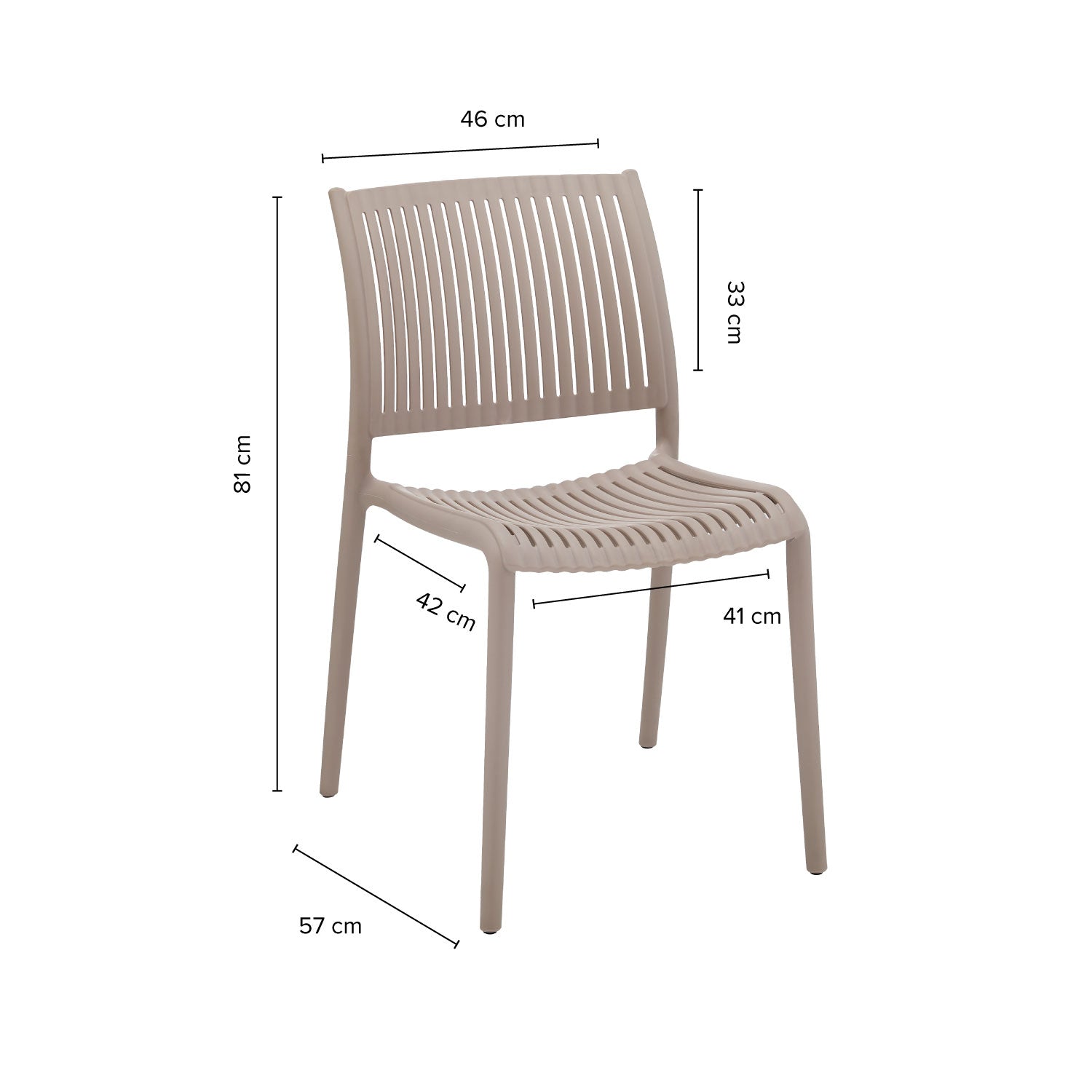 Set 4 Sillas Plásticas Classic Varilladas Beige