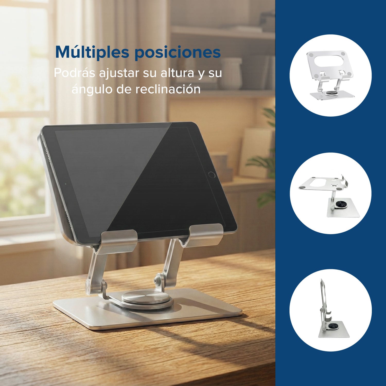 Base Soporte Para Portátil Metálico Plateado