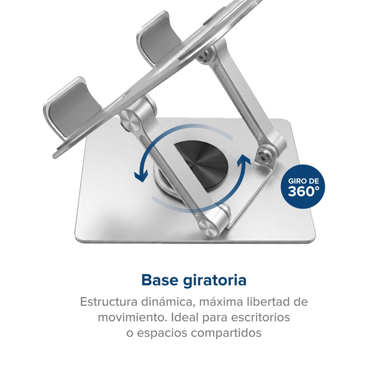Base Soporte Para Portátil Metálico Plateado