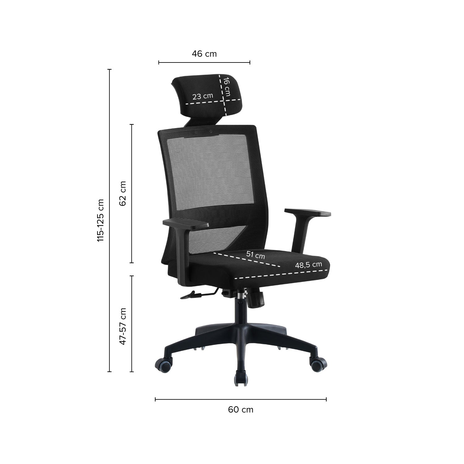 Silla de Oficina Presidente Axton Negra
