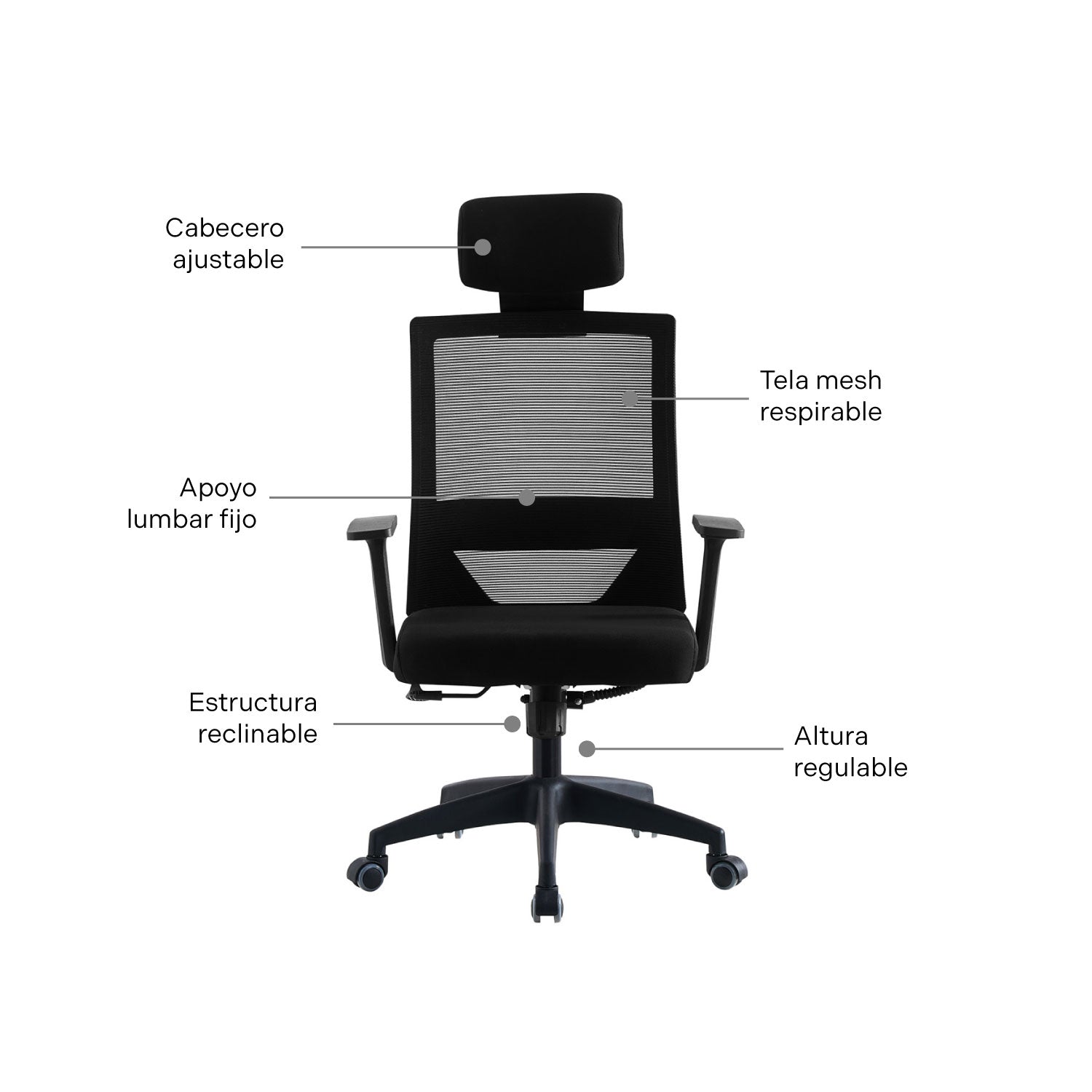 Silla de Oficina Presidente Axton Negra