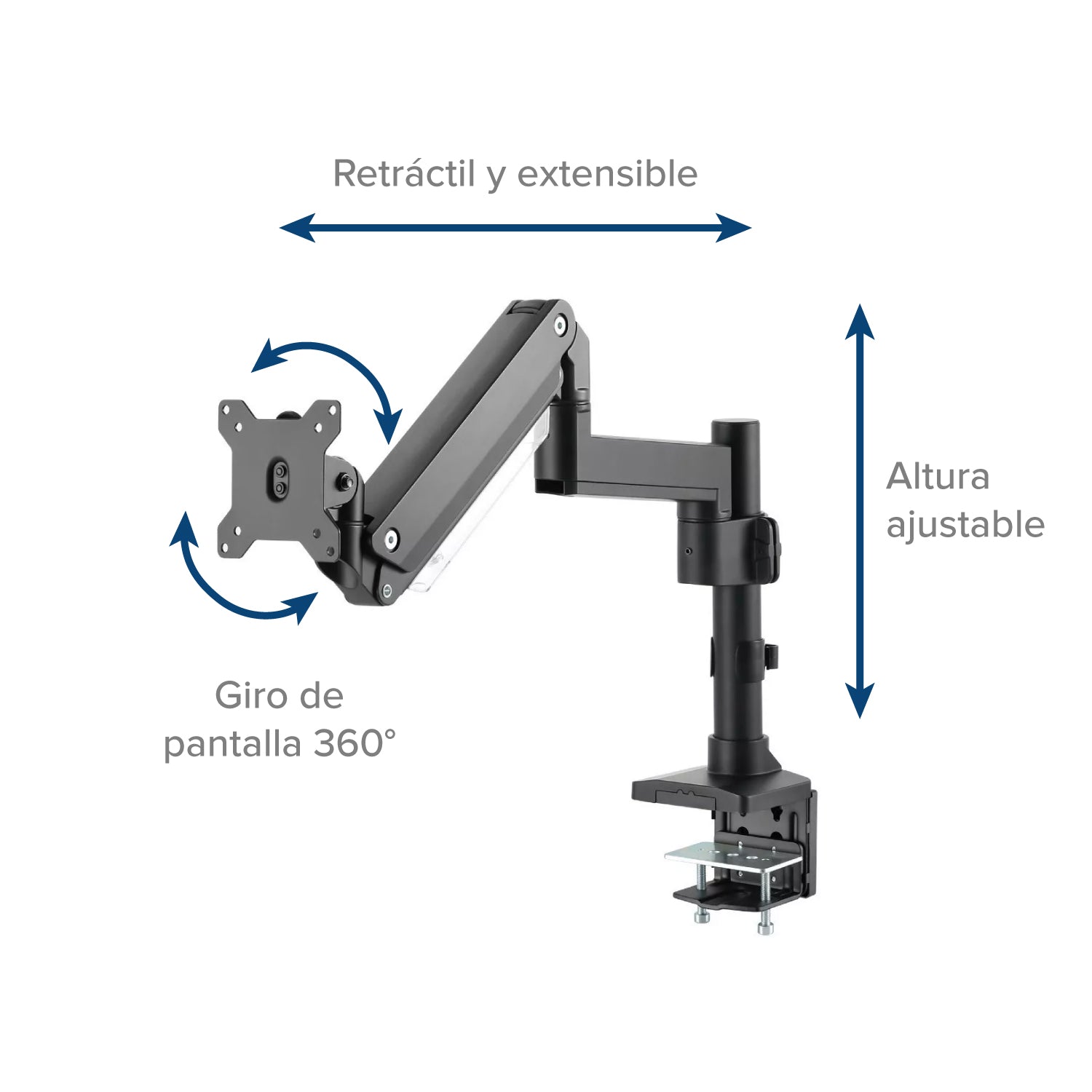 Soporte Brazo Monitor Flexigas Trabajo Pesado hasta 35"