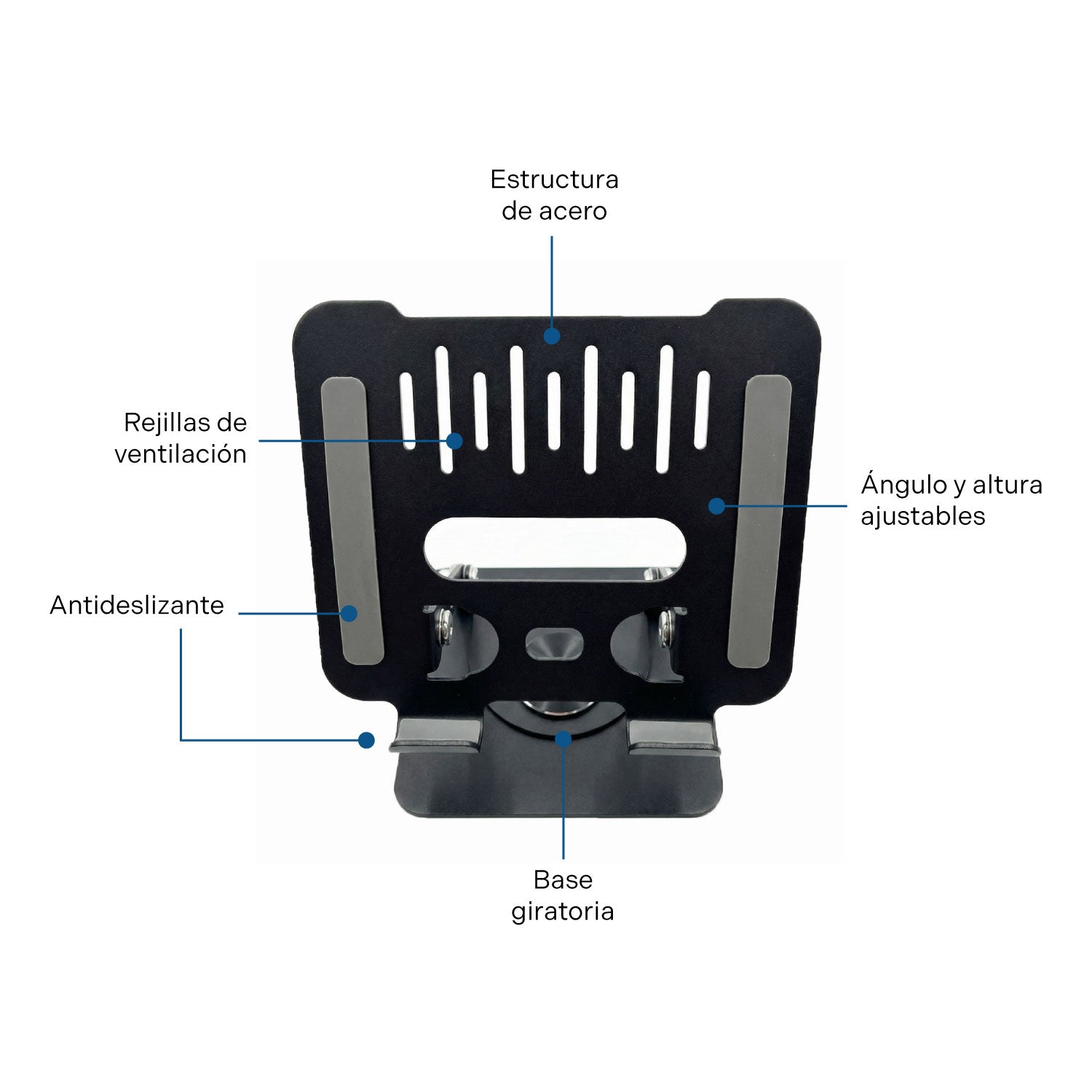 Base Soporte Para Portátil Metálico Negro