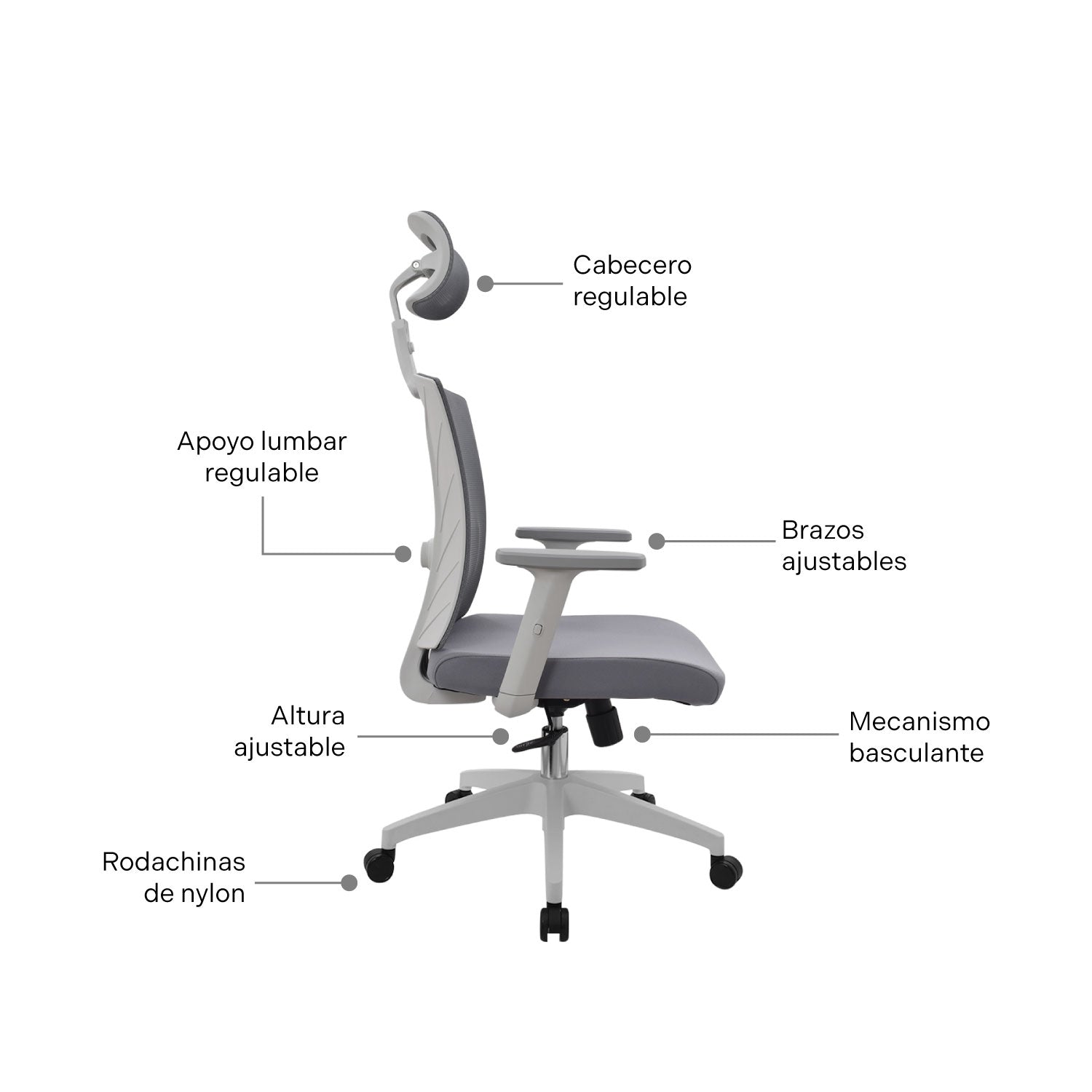 Silla de Oficina Presidente Niza Gris