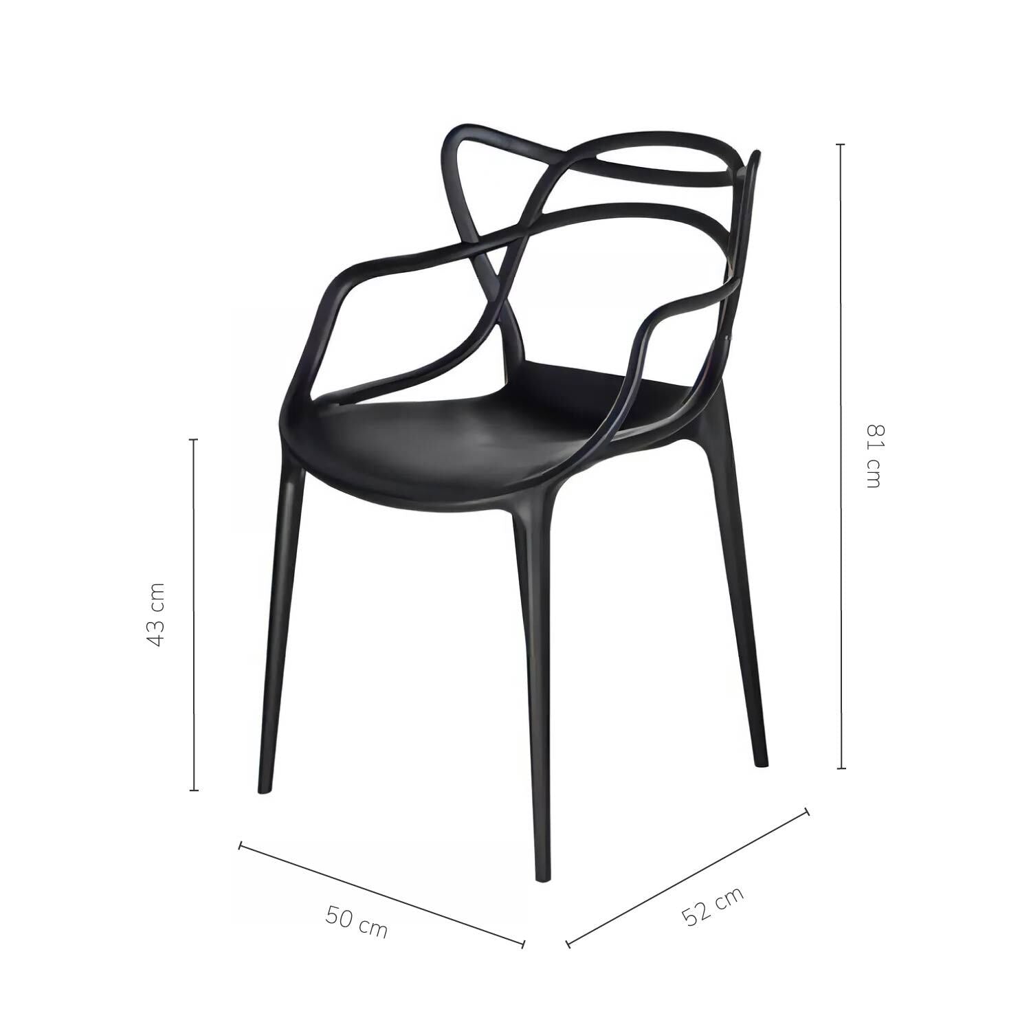 Silla Plástica Sidney Negra