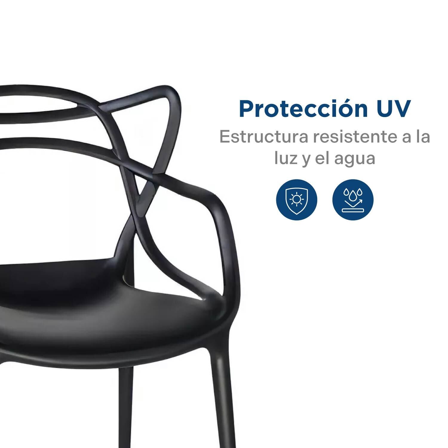 Silla Plástica Sidney Negra