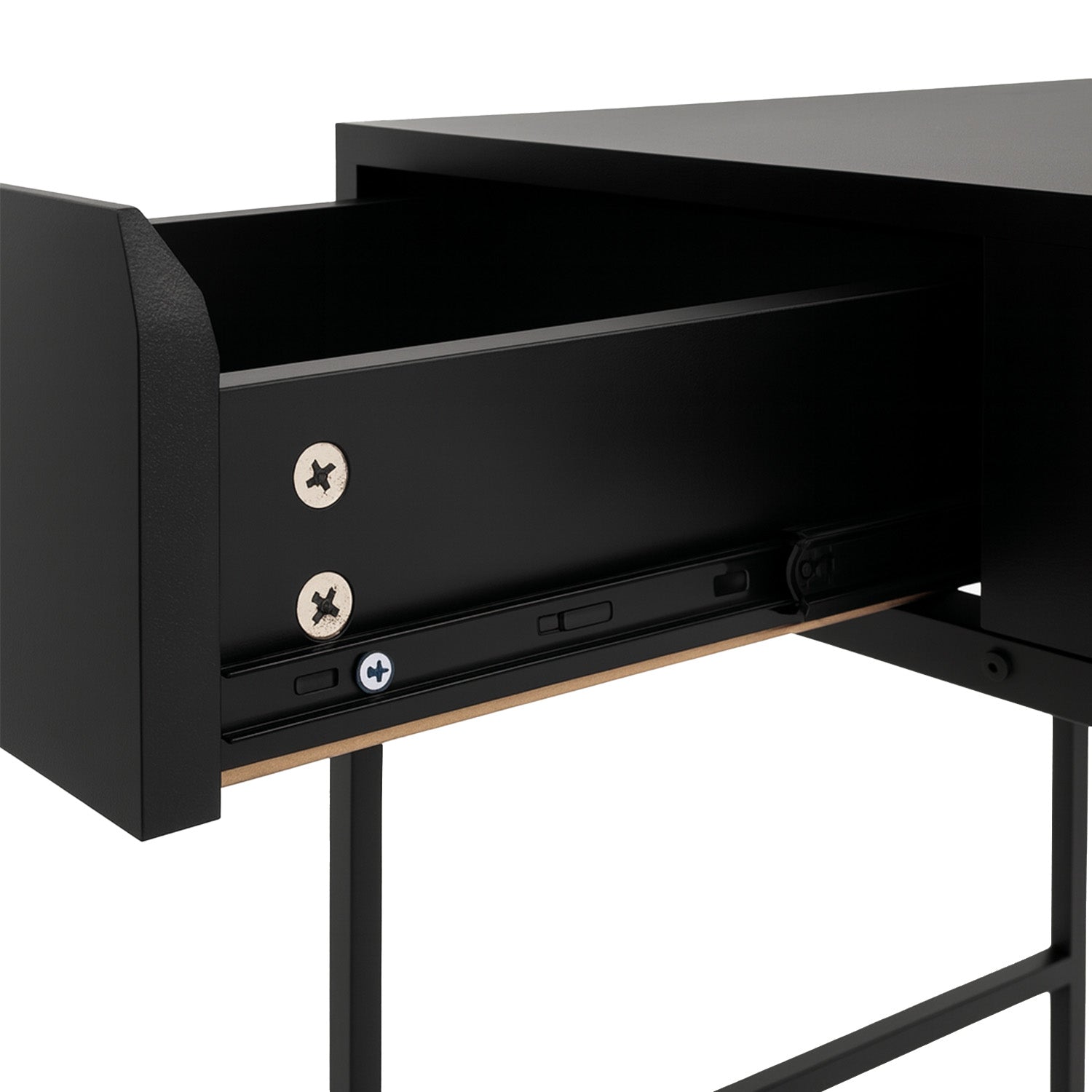 Escritorio Con Cajones Metálico Negro