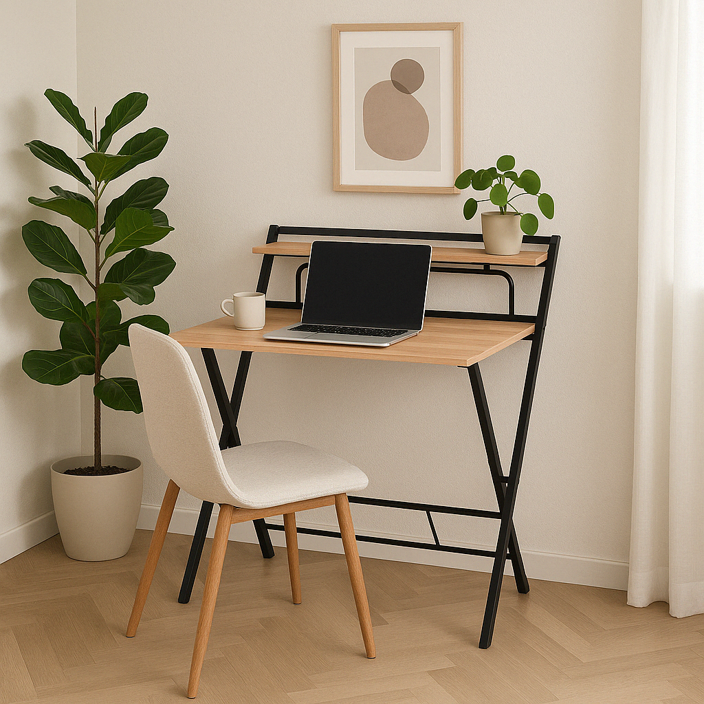 Escritorio Plegable Tripoli con Repisa Negro