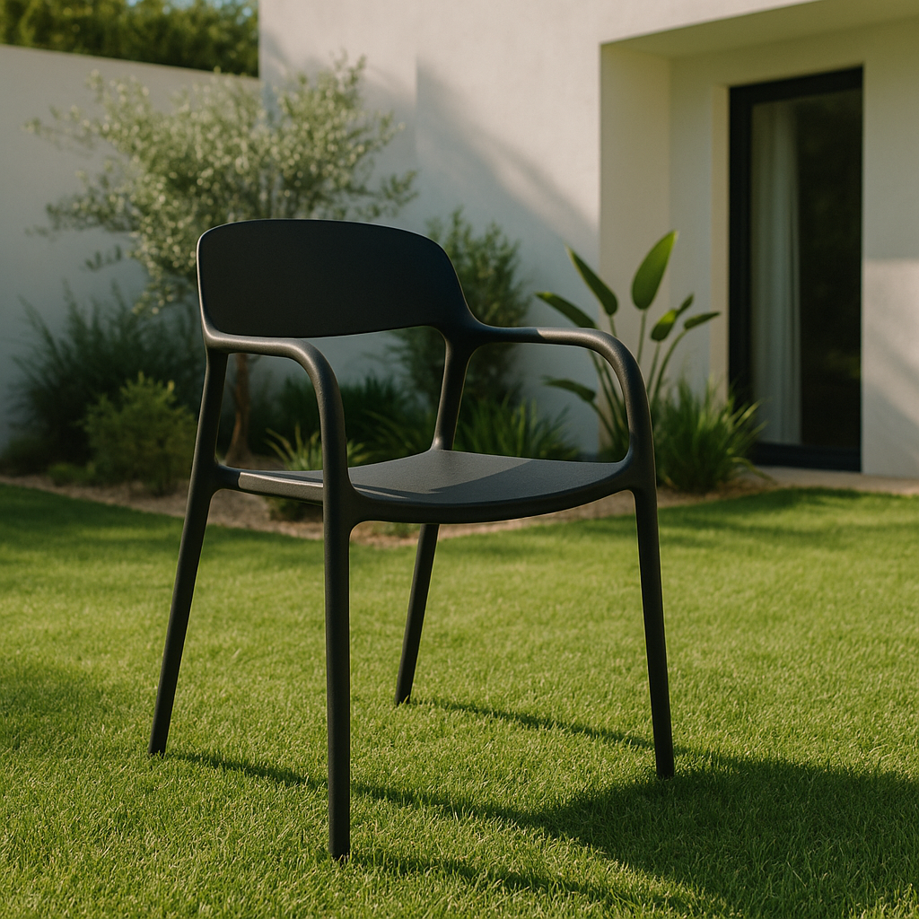 Silla de Cafetería Vita Con Brazo Negra