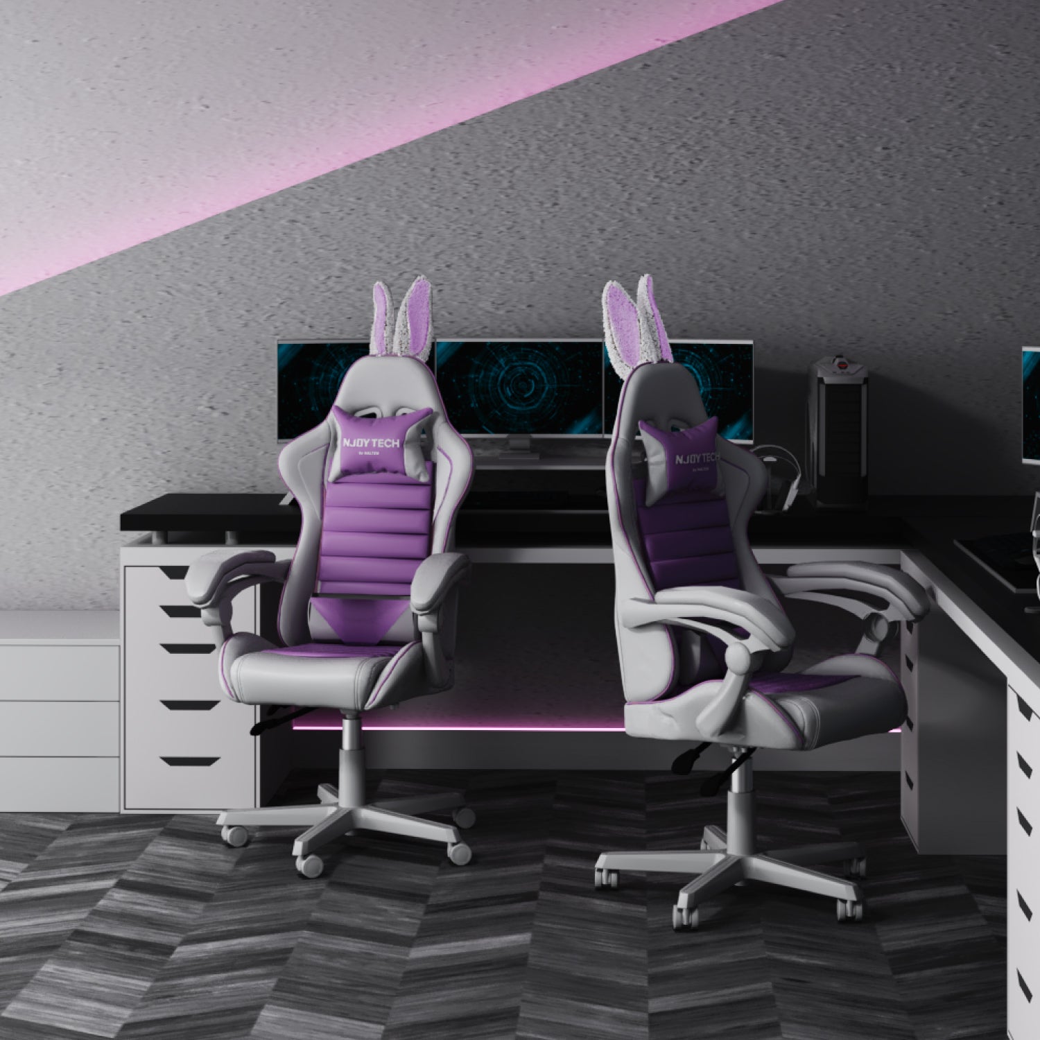 Silla Gamer Bunny Ergonómica Con Orejas